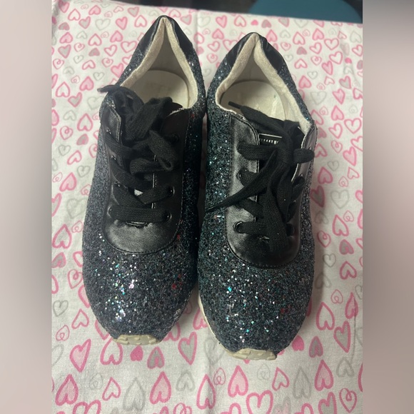 Stuart Weitzman Navy Glitter Sneakers in size 4 - Picture 4 of 10